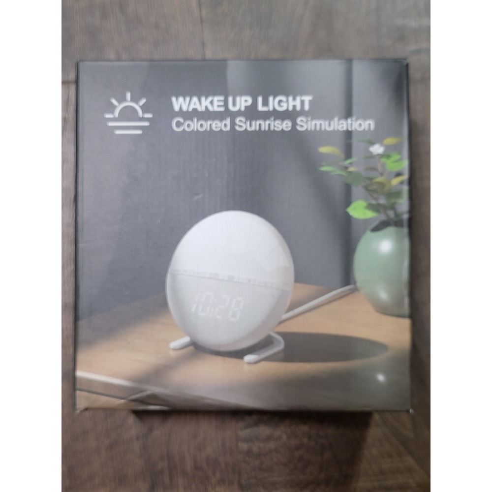 Wake Up Light Colored Sunrise Simulation Alarm Clock with Snooze Function